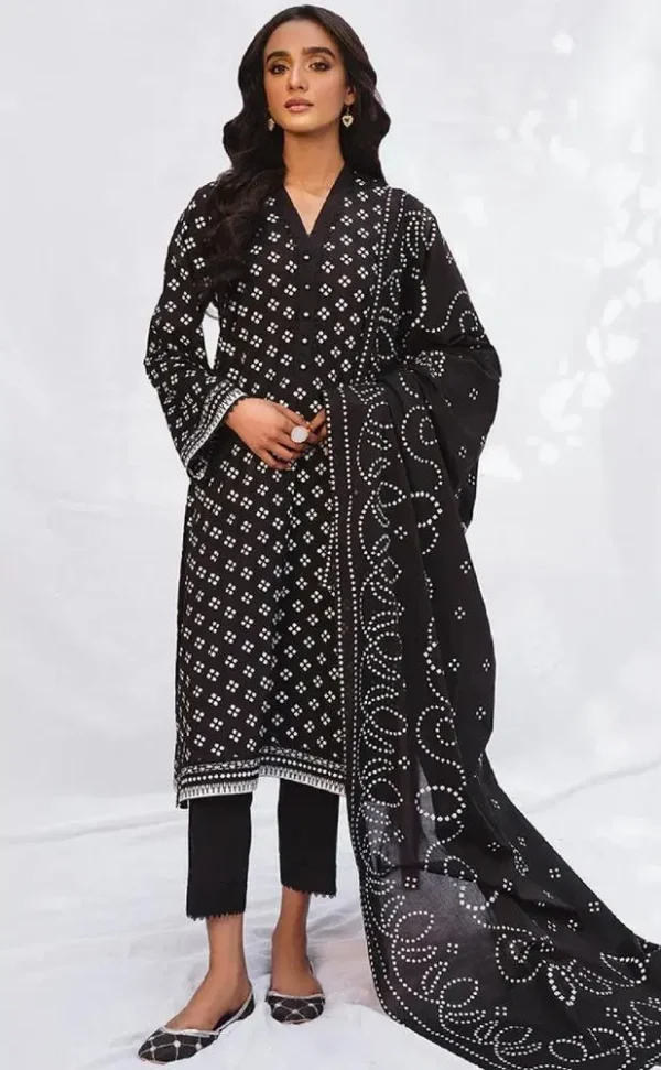 3 Pcs Women's Unstitched Lawn Printed Suit